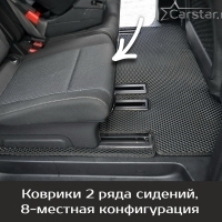 Автомобильные коврики EVA на Citroen SpaceTourer 8 мест, Long (2016-2024)